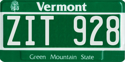 VT license plate ZIT928