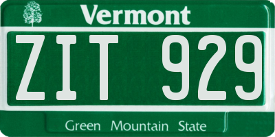 VT license plate ZIT929