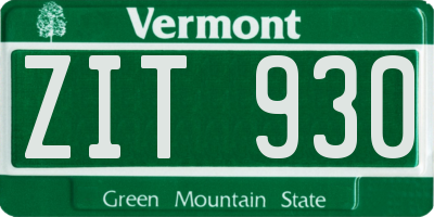 VT license plate ZIT930