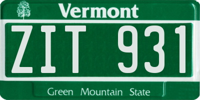 VT license plate ZIT931