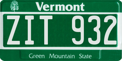 VT license plate ZIT932