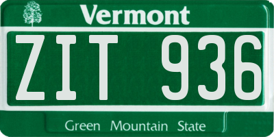 VT license plate ZIT936