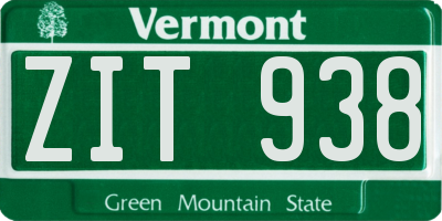 VT license plate ZIT938