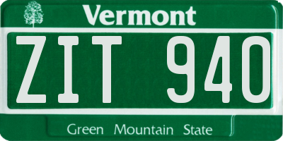 VT license plate ZIT940