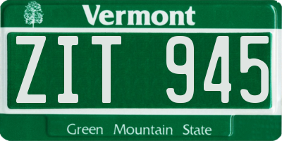 VT license plate ZIT945