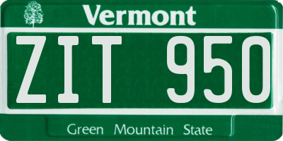 VT license plate ZIT950