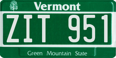 VT license plate ZIT951