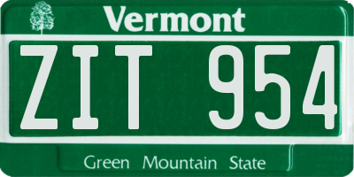 VT license plate ZIT954