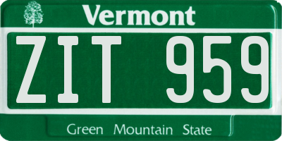 VT license plate ZIT959