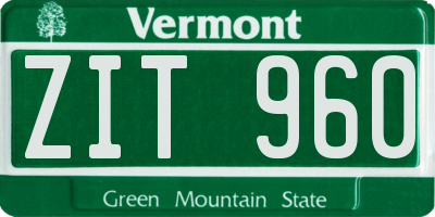 VT license plate ZIT960