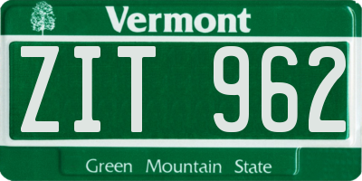 VT license plate ZIT962