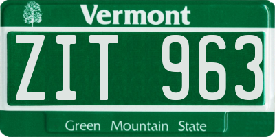 VT license plate ZIT963