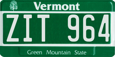 VT license plate ZIT964