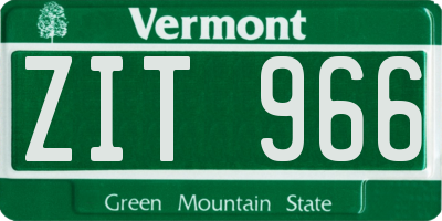 VT license plate ZIT966