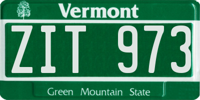 VT license plate ZIT973