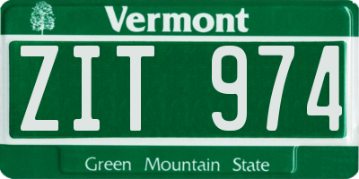 VT license plate ZIT974