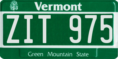 VT license plate ZIT975
