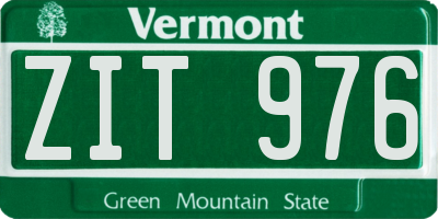 VT license plate ZIT976