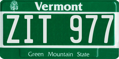 VT license plate ZIT977