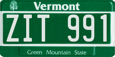 VT license plate ZIT991