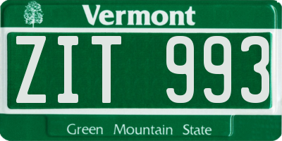 VT license plate ZIT993