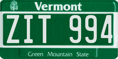 VT license plate ZIT994