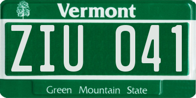VT license plate ZIU041