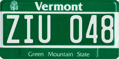 VT license plate ZIU048