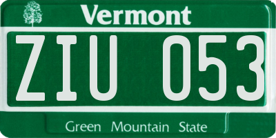 VT license plate ZIU053