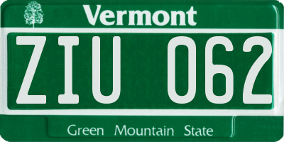 VT license plate ZIU062