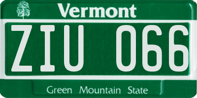 VT license plate ZIU066