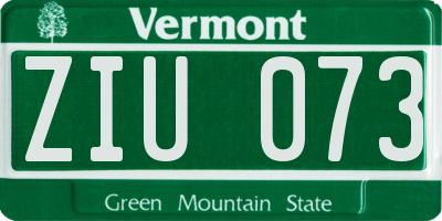 VT license plate ZIU073