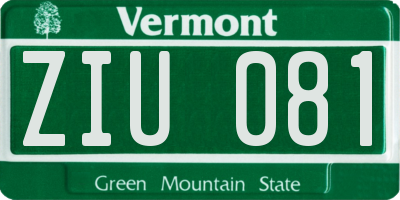 VT license plate ZIU081