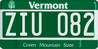 VT license plate ZIU082