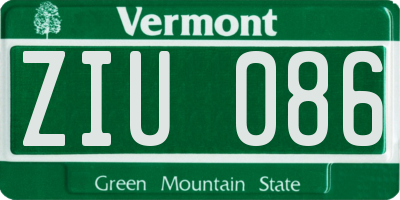 VT license plate ZIU086