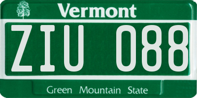 VT license plate ZIU088