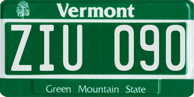 VT license plate ZIU090