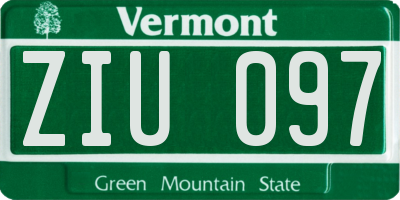 VT license plate ZIU097