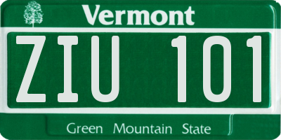 VT license plate ZIU101
