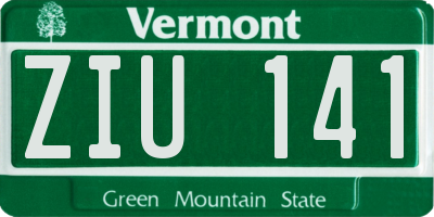 VT license plate ZIU141