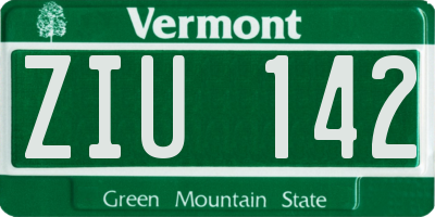 VT license plate ZIU142