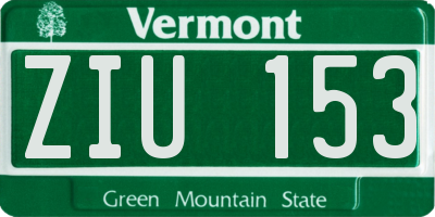 VT license plate ZIU153
