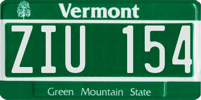 VT license plate ZIU154