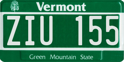 VT license plate ZIU155