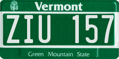 VT license plate ZIU157