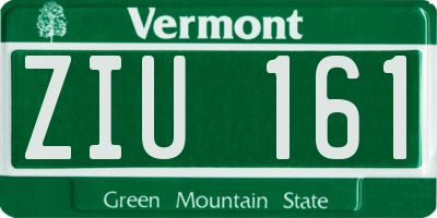 VT license plate ZIU161