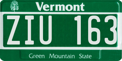 VT license plate ZIU163