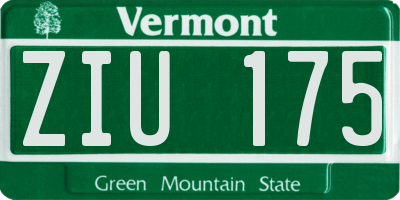 VT license plate ZIU175