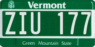 VT license plate ZIU177