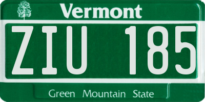 VT license plate ZIU185